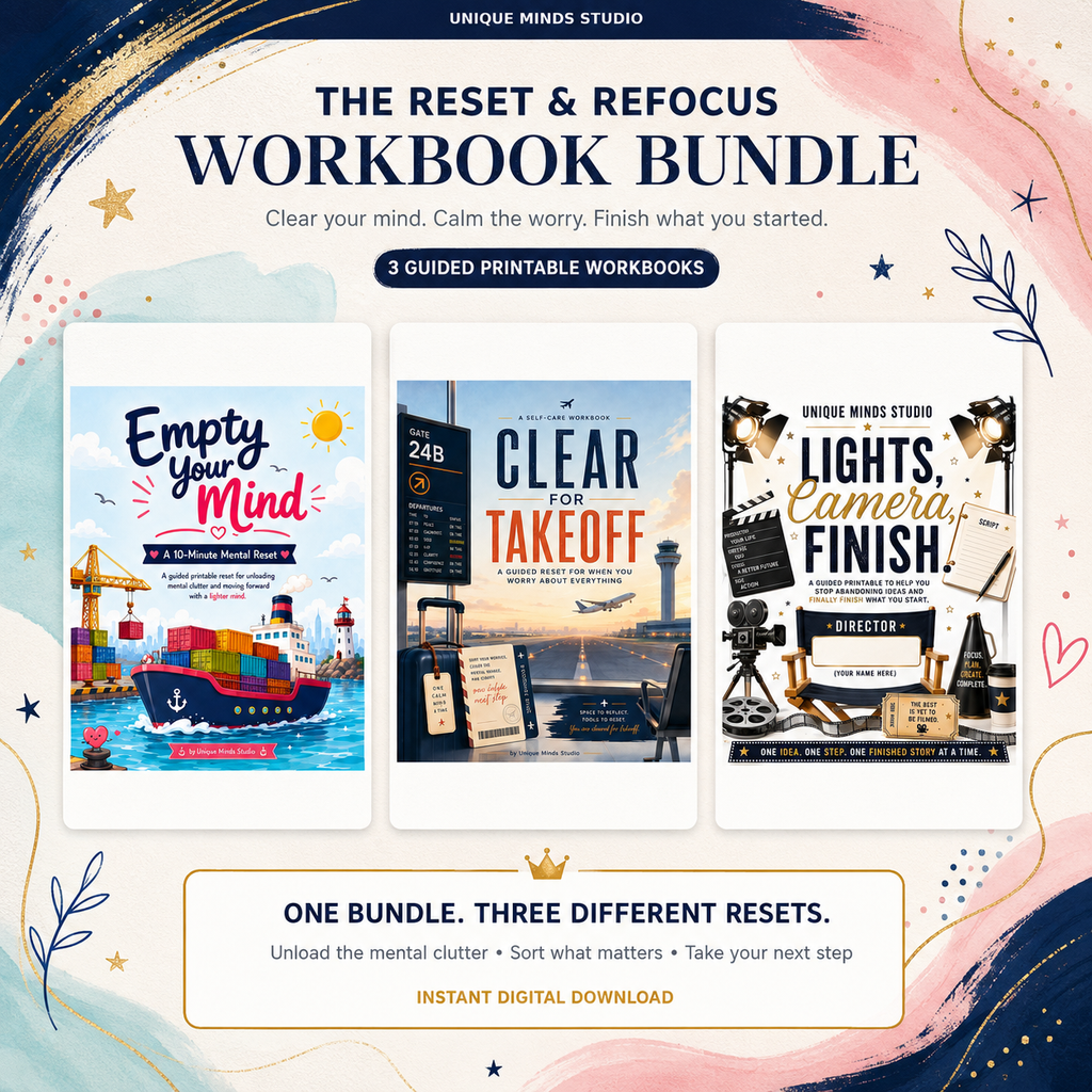 Clear Your Mind & Move Forward Bundle | 3 Guided Printable Workbooks