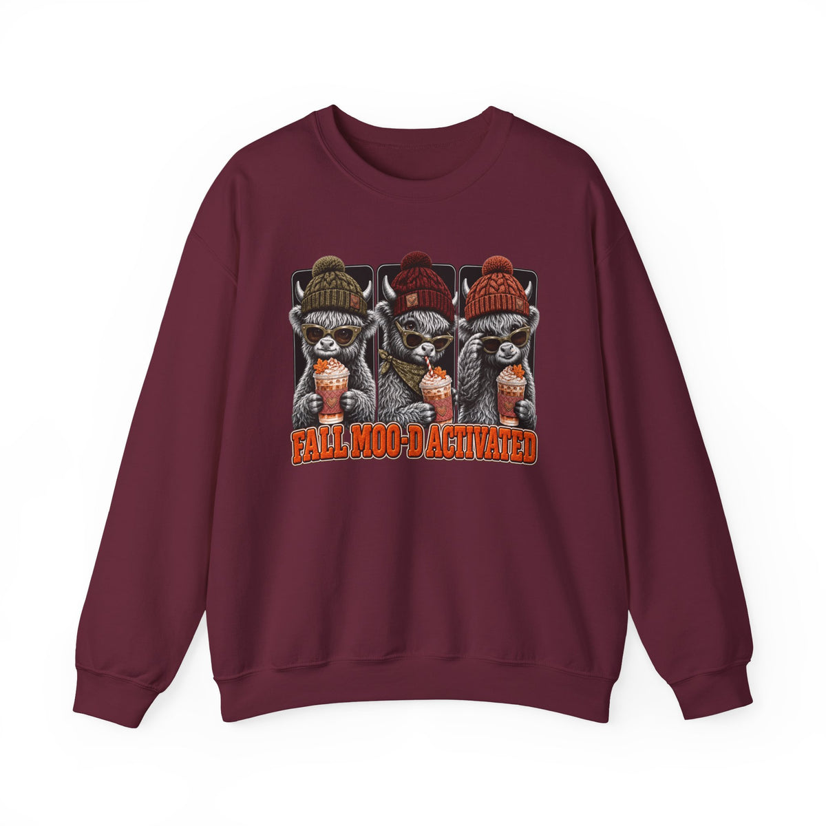 Highland Cow Fall Sweatshirt – Fall Moo-D Activated Coffee Crewneck