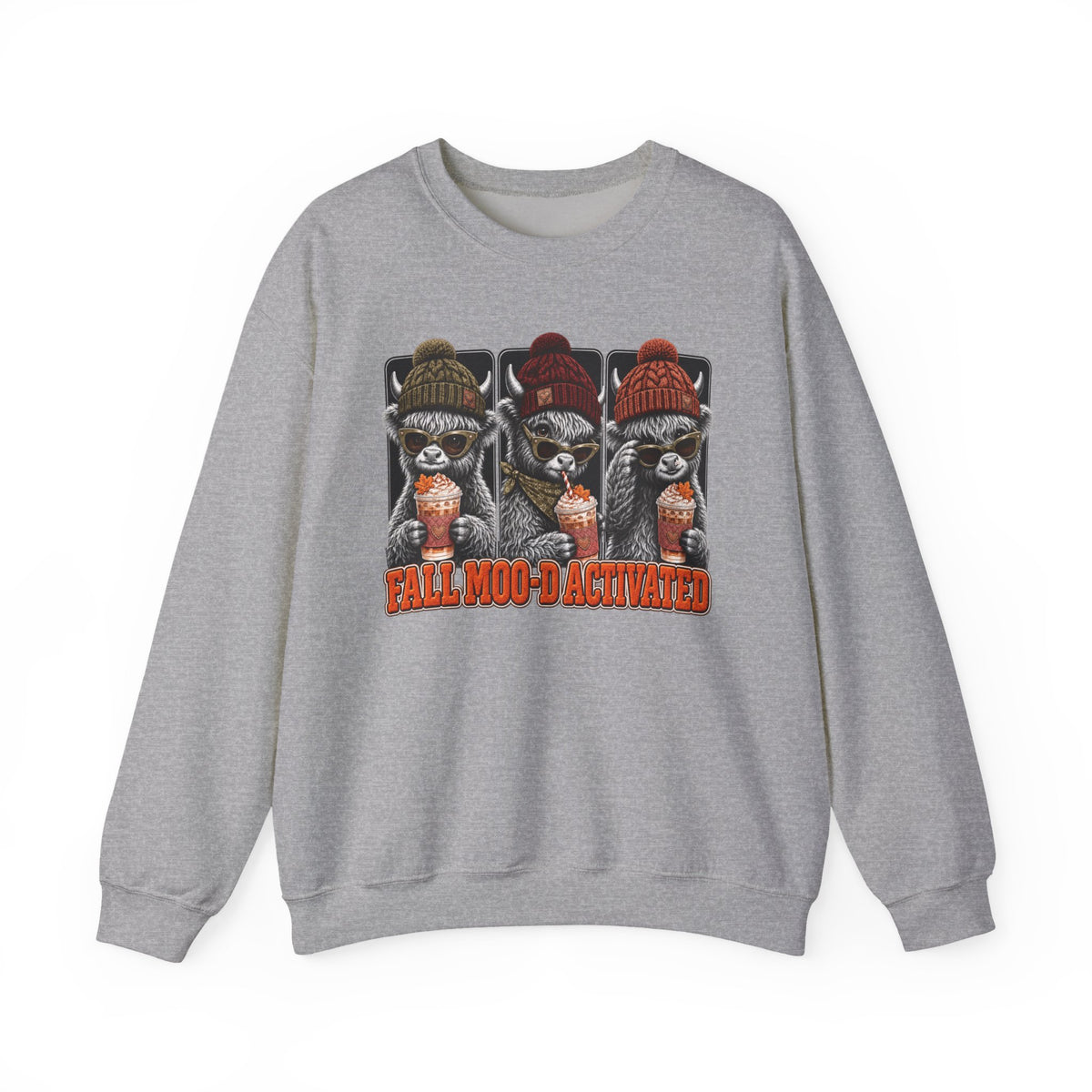 Highland Cow Fall Sweatshirt – Fall Moo-D Activated Coffee Crewneck