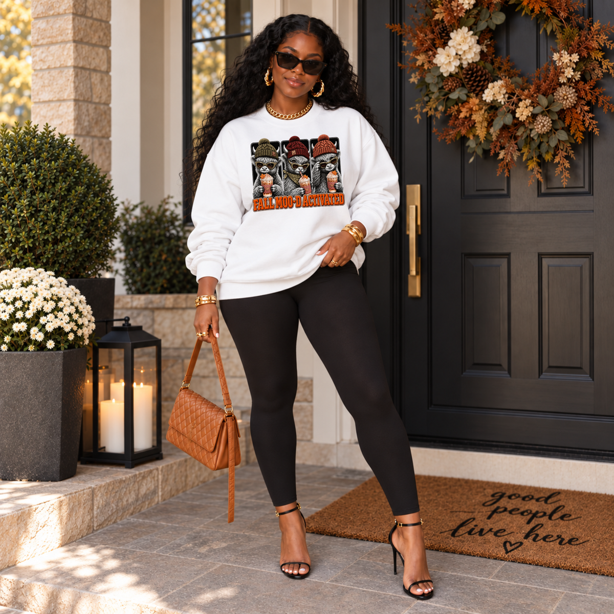 Highland Cow Fall Sweatshirt – Fall Moo-D Activated Coffee Crewneck