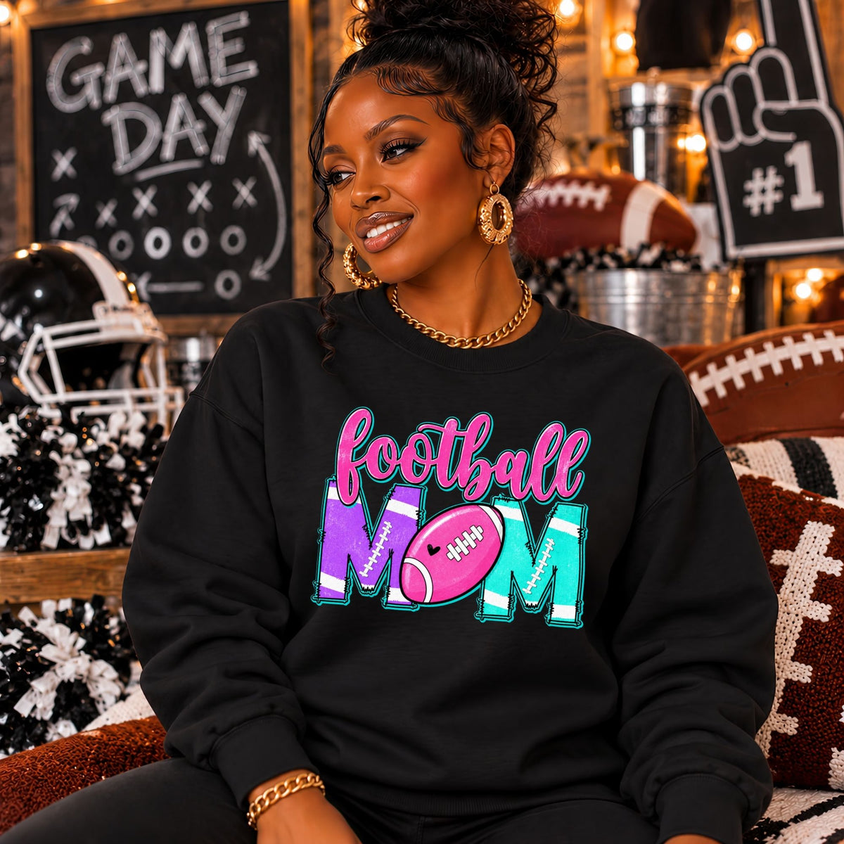 Football Mom Sweatshirt – Game Day Crewneck, Football Mama Gift