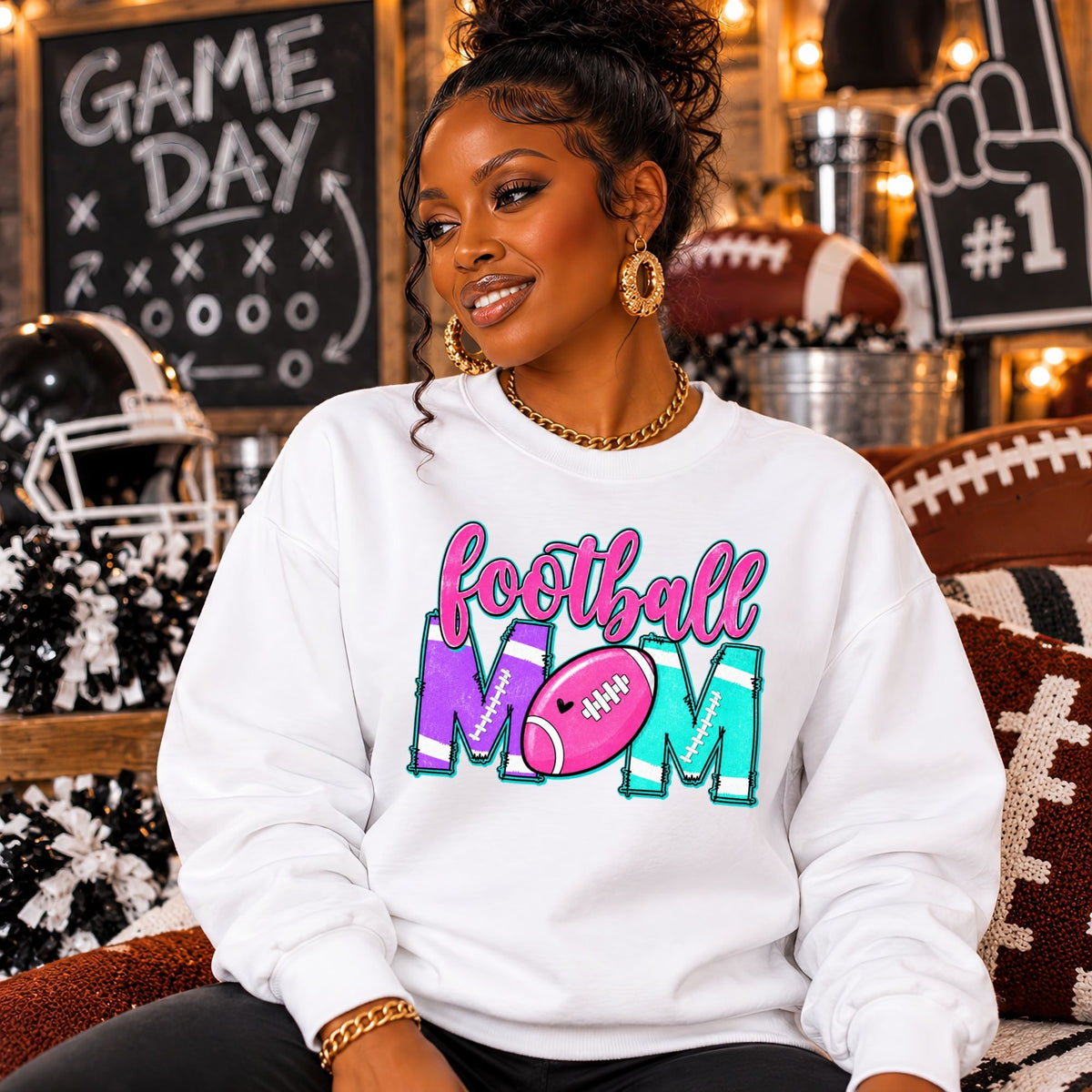 Football Mom Sweatshirt – Game Day Crewneck, Football Mama Gift