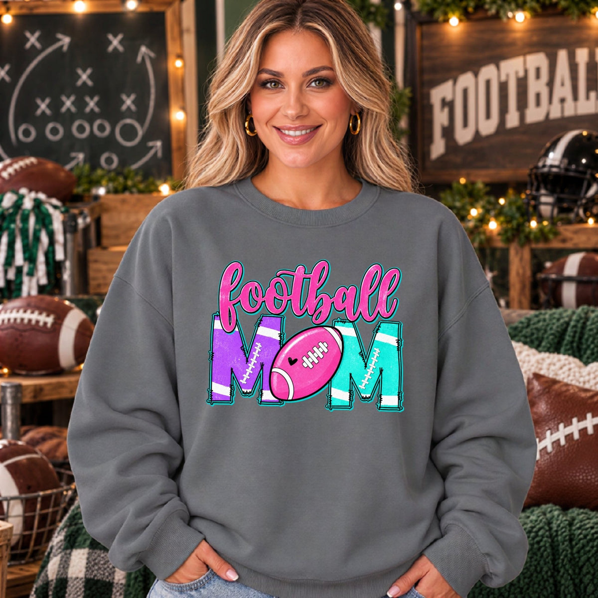 Football Mom Sweatshirt – Game Day Crewneck, Football Mama Gift
