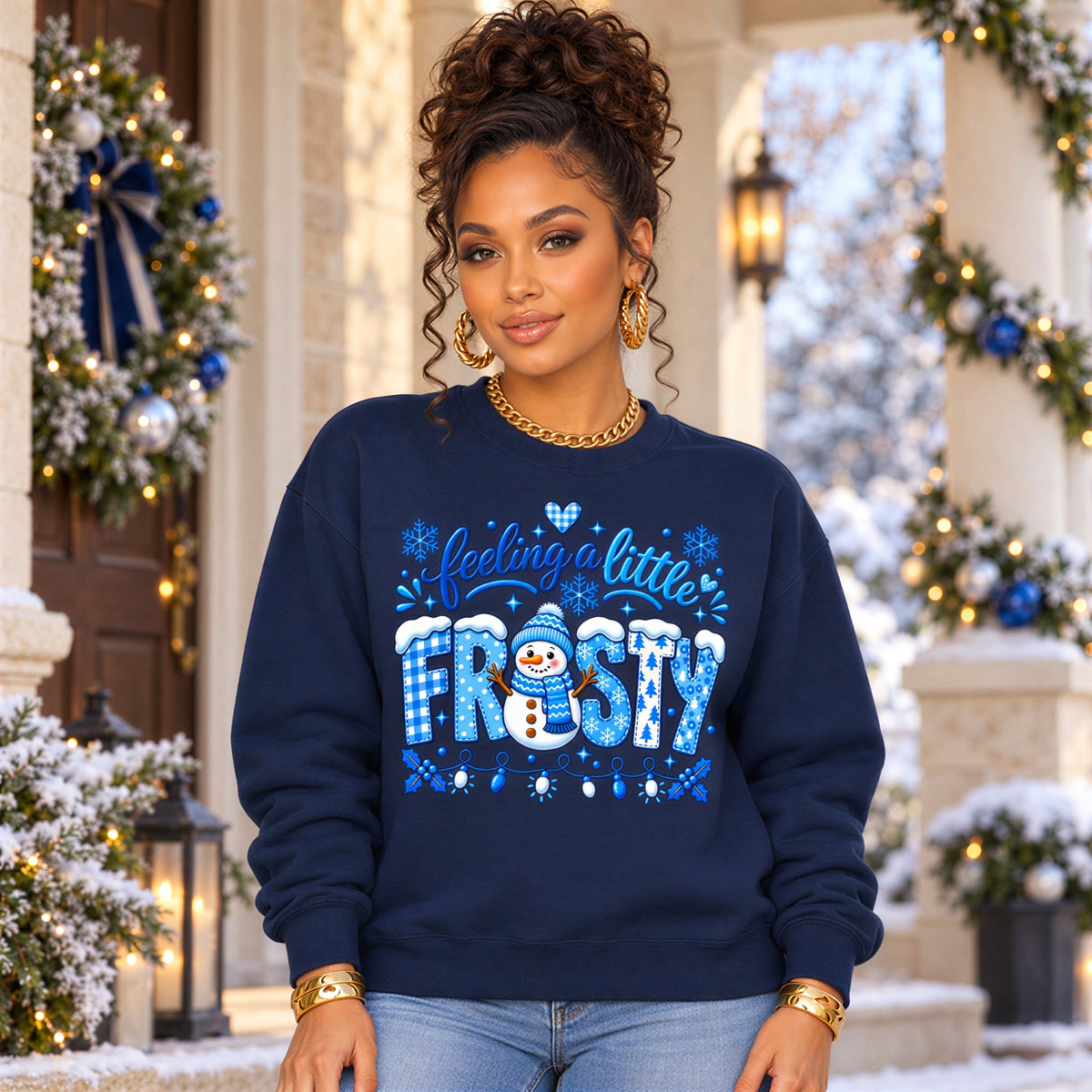 Feeling a Little Frosty Christmas Crewneck Sweatshirt