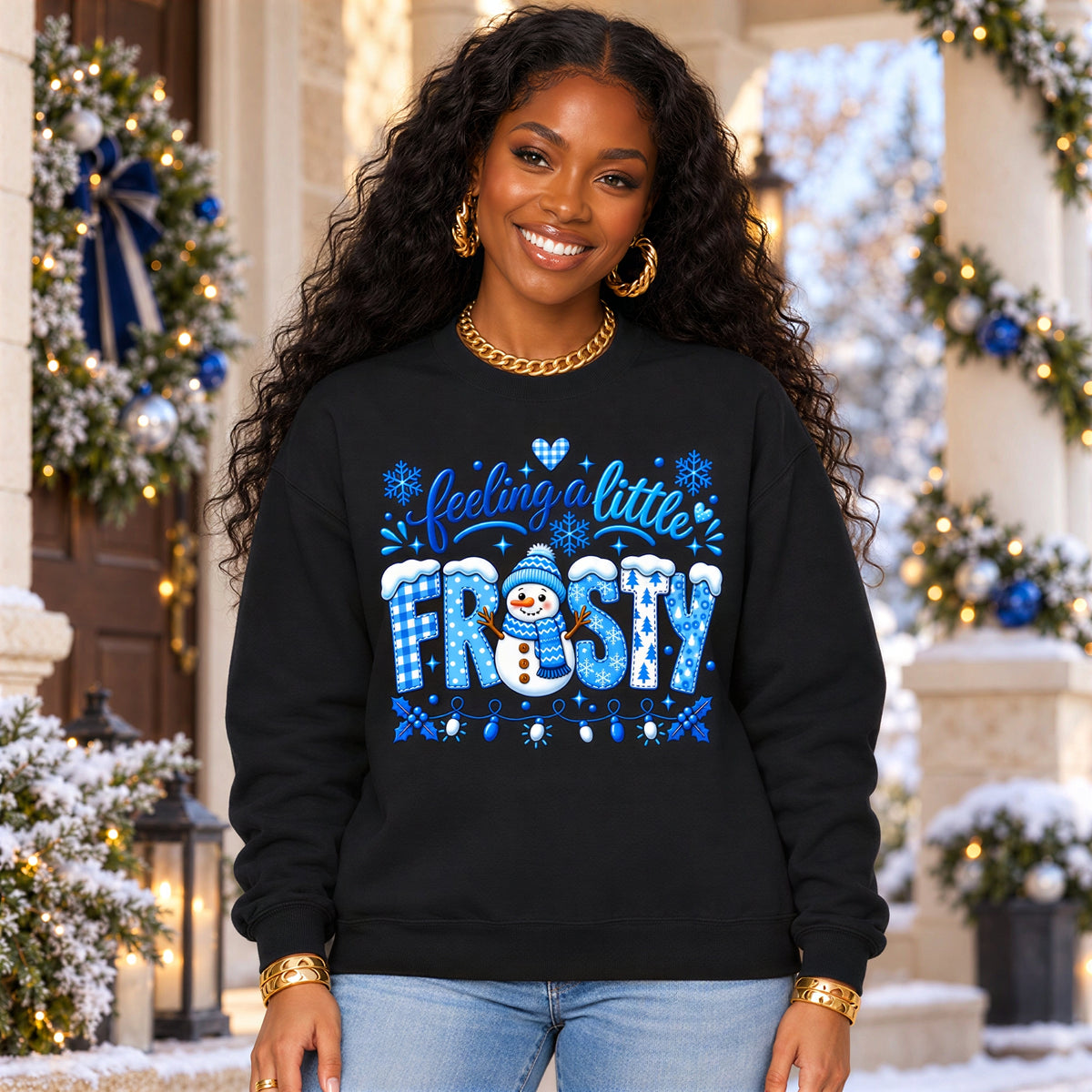 Feeling a Little Frosty Christmas Crewneck Sweatshirt