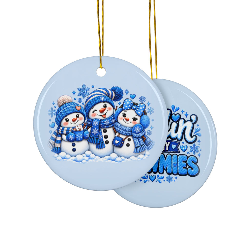 Vintage Santa Ceramic Christmas Ornament – Double-Sided Holiday Gift
