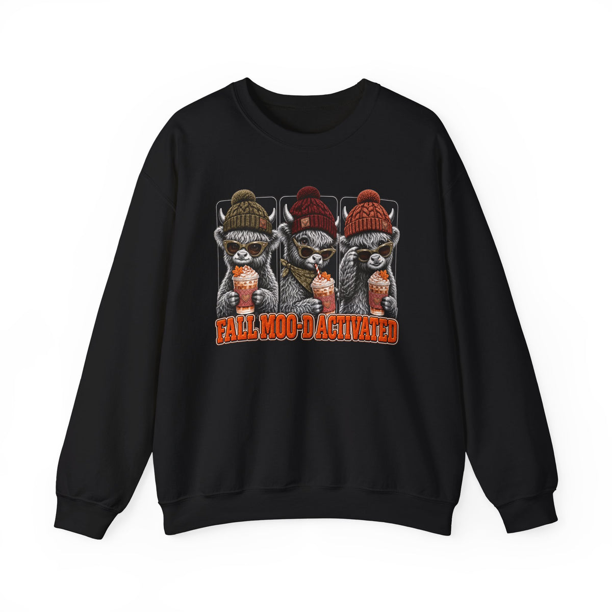 Highland Cow Fall Sweatshirt – Fall Moo-D Activated Coffee Crewneck