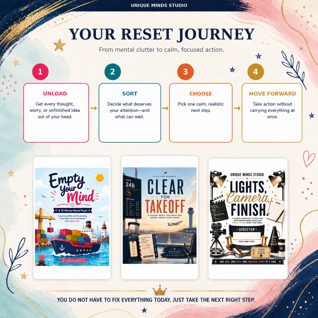 Clear Your Mind & Move Forward Bundle | 3 Guided Printable Workbooks