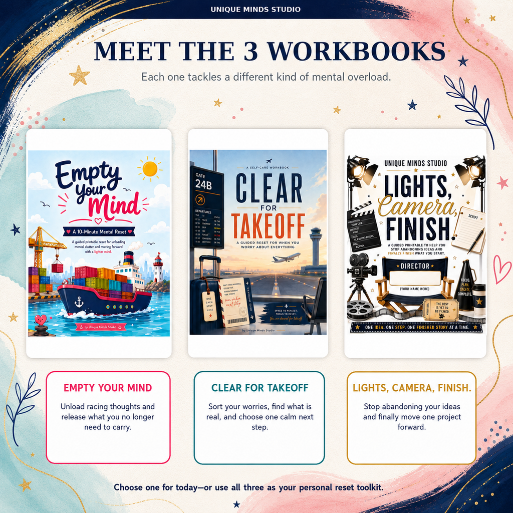 Clear Your Mind & Move Forward Bundle | 3 Guided Printable Workbooks