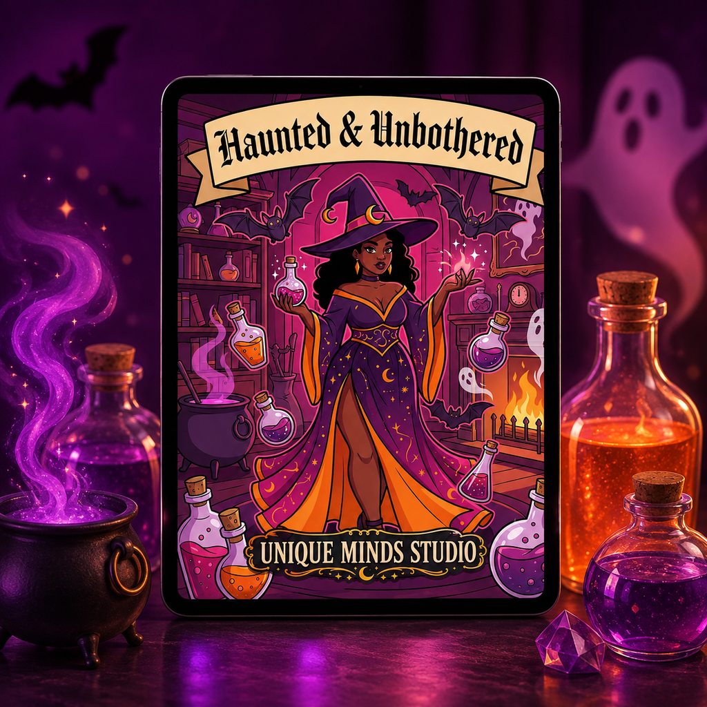 Haunted & Unbothered — 10 Printable Halloween Coloring Pages