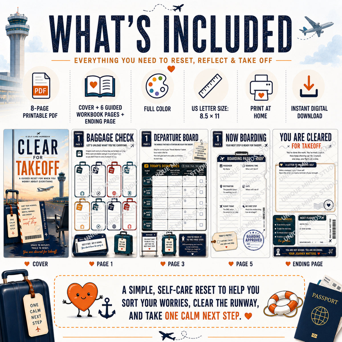 Clear for Takeoff: A Guided Worry Reset Printable Workbook