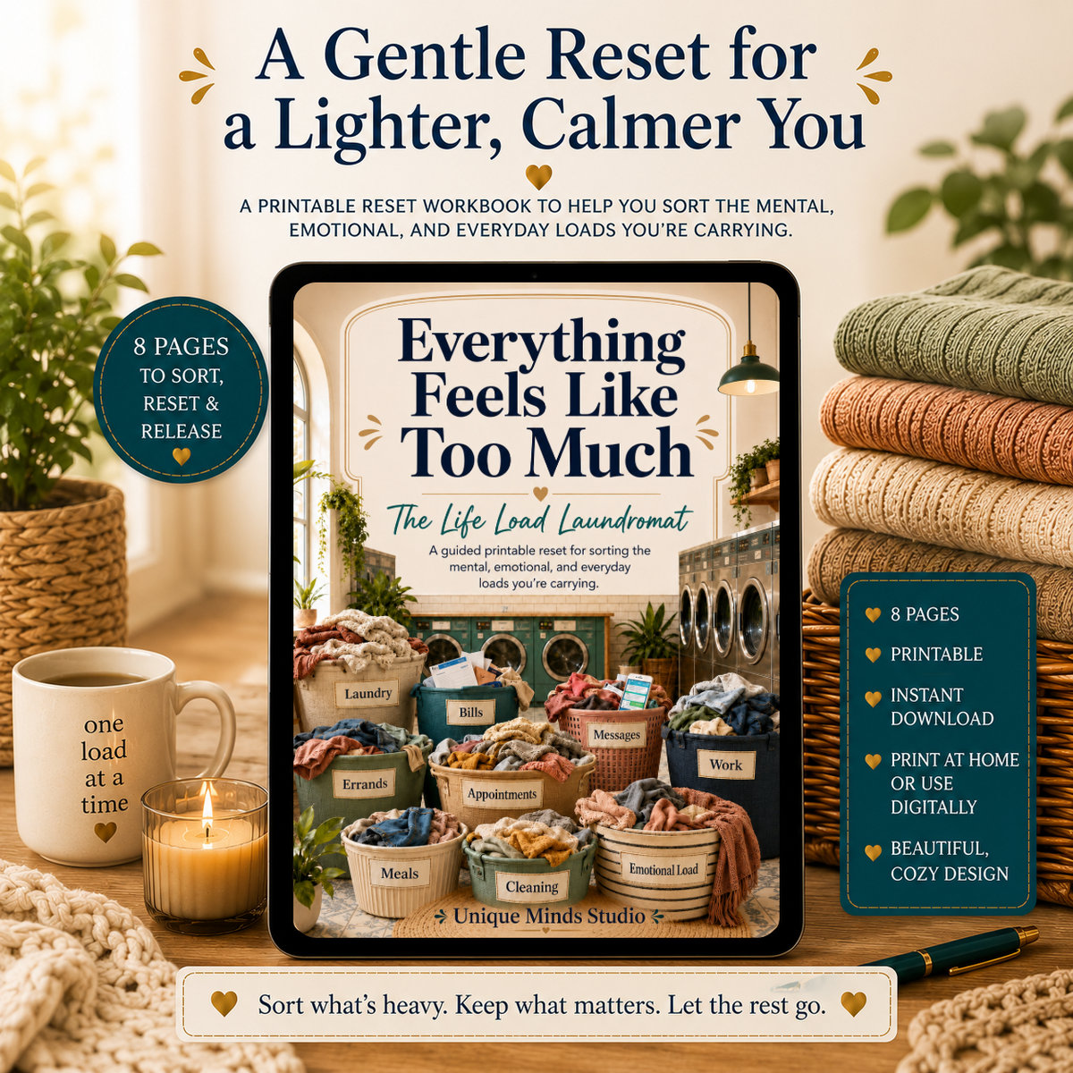 Everything Feels Like Too Much: The Life Load Laundromat Printable Workbook