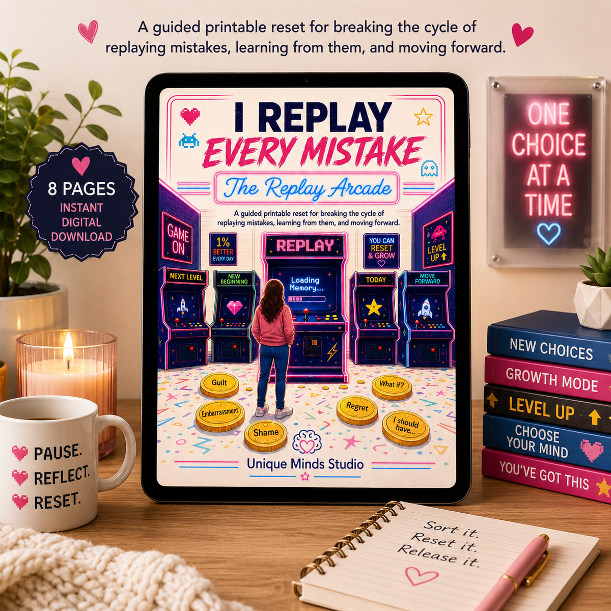 I Replay Every Mistake – The Replay Arcade | Printable Reflection Workbook