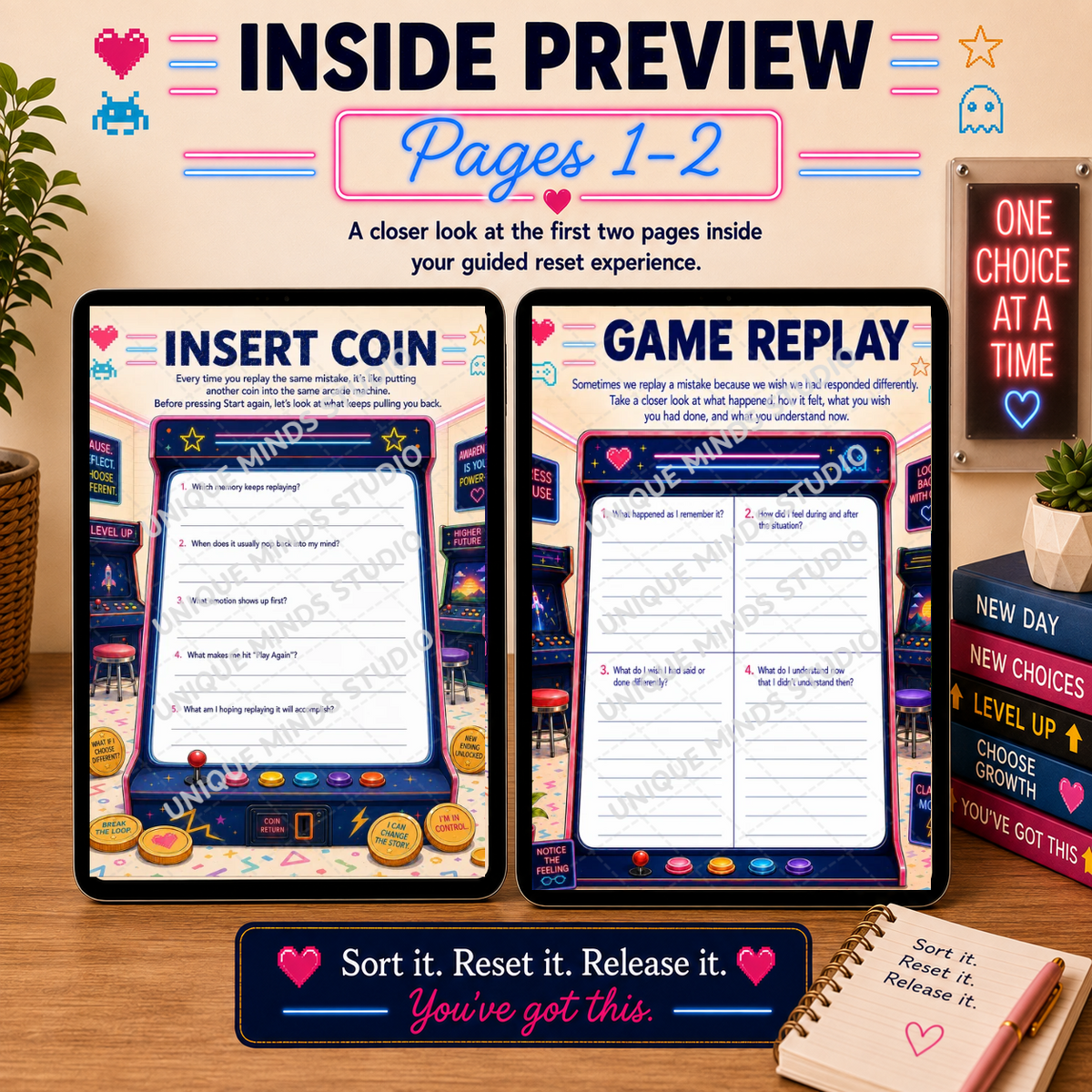 I Replay Every Mistake – The Replay Arcade | Printable Reflection Workbook
