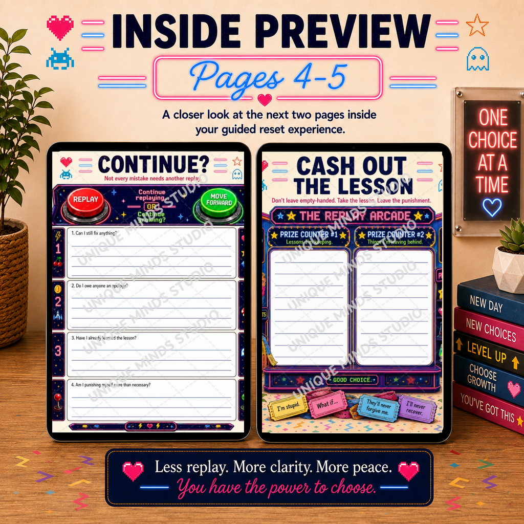 I Replay Every Mistake – The Replay Arcade | Printable Reflection Workbook