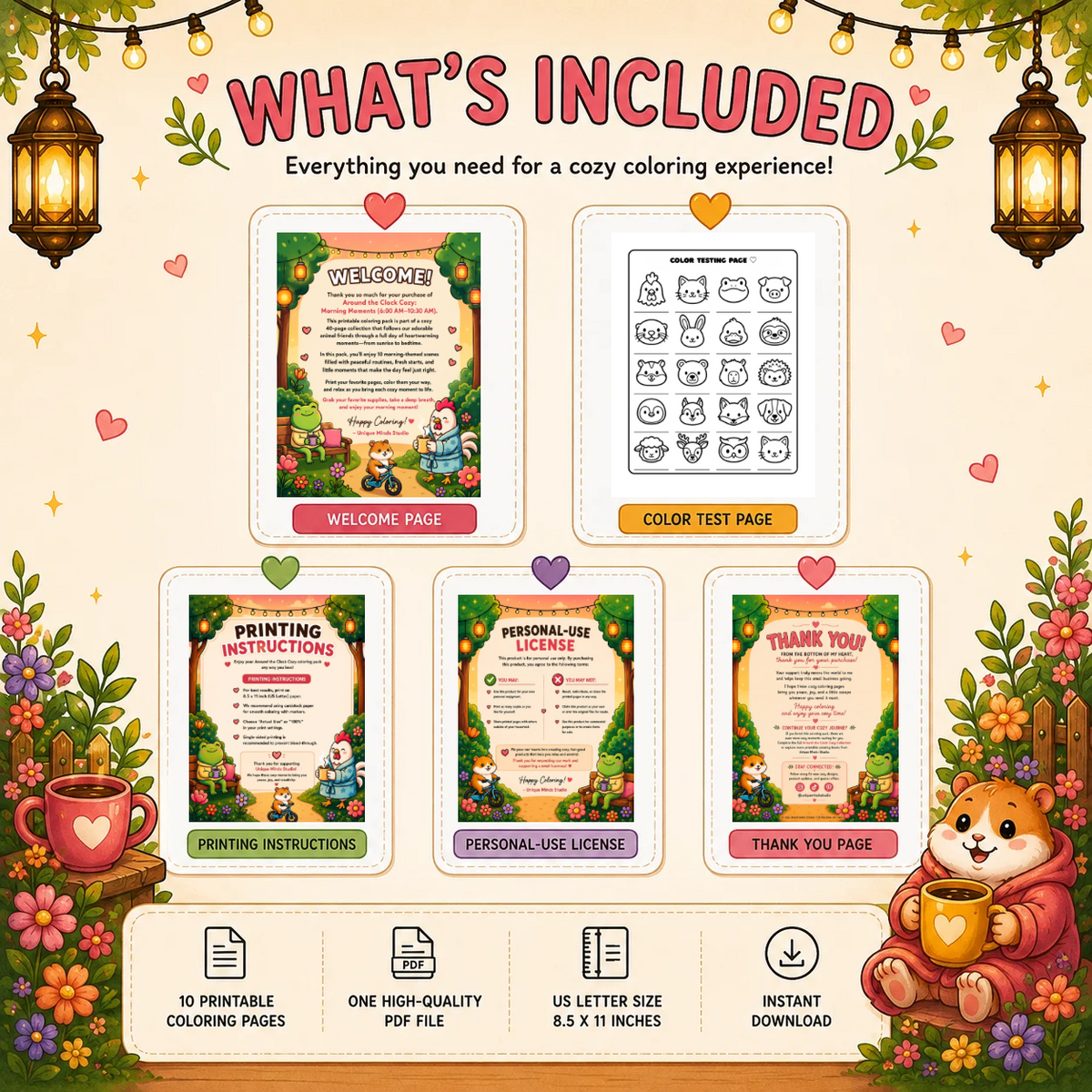 Around the Clock Cozy: Morning Moments | Printable Coloring Pack