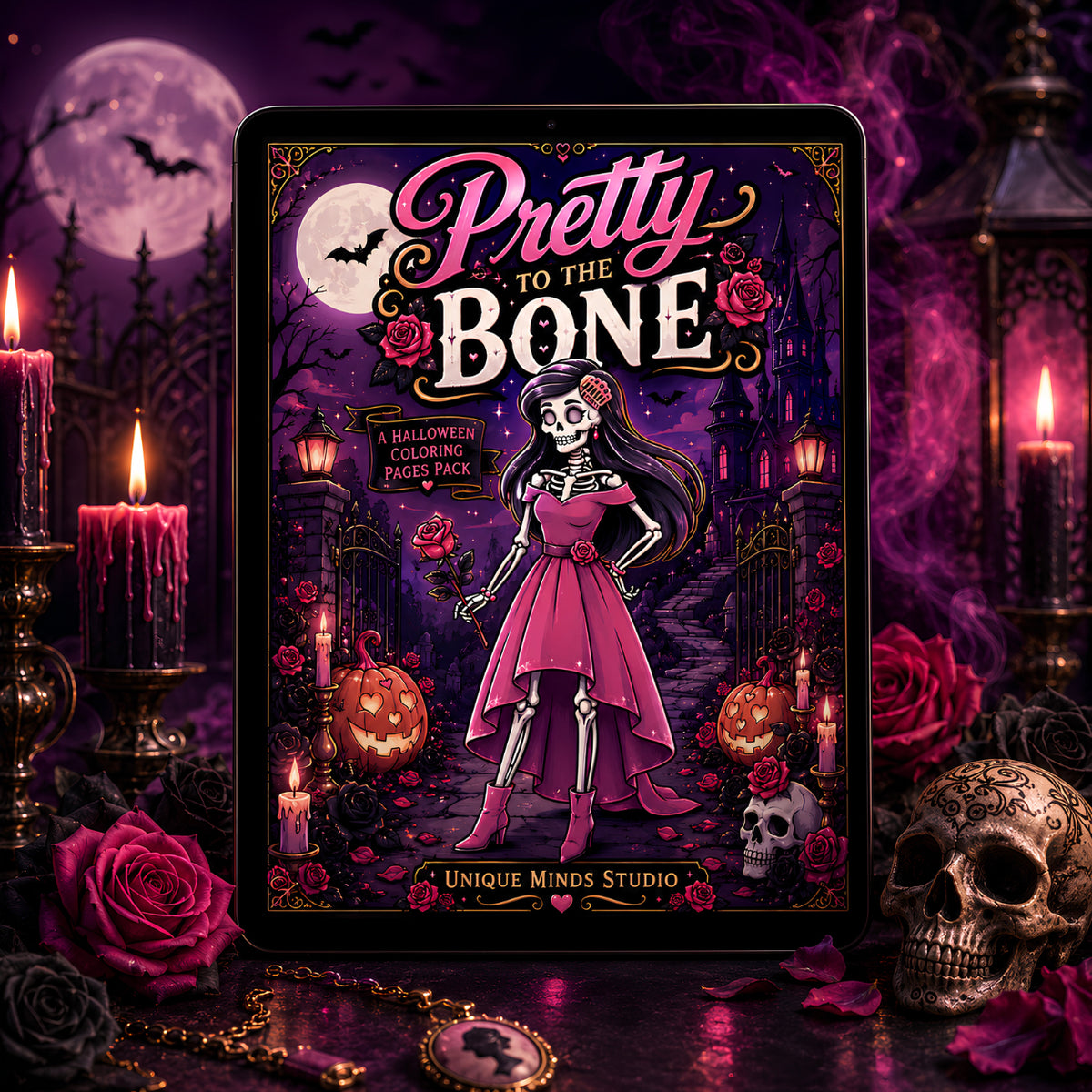 Pretty to the Bone: Halloween Coloring Pages — Printable PDF