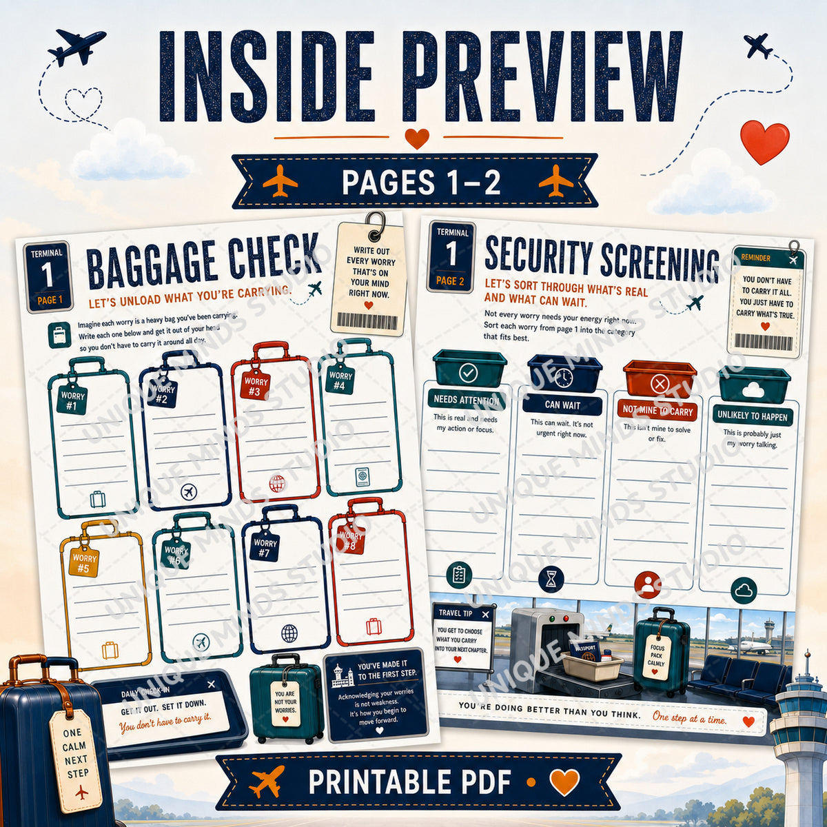 Clear for Takeoff: A Guided Worry Reset Printable Workbook