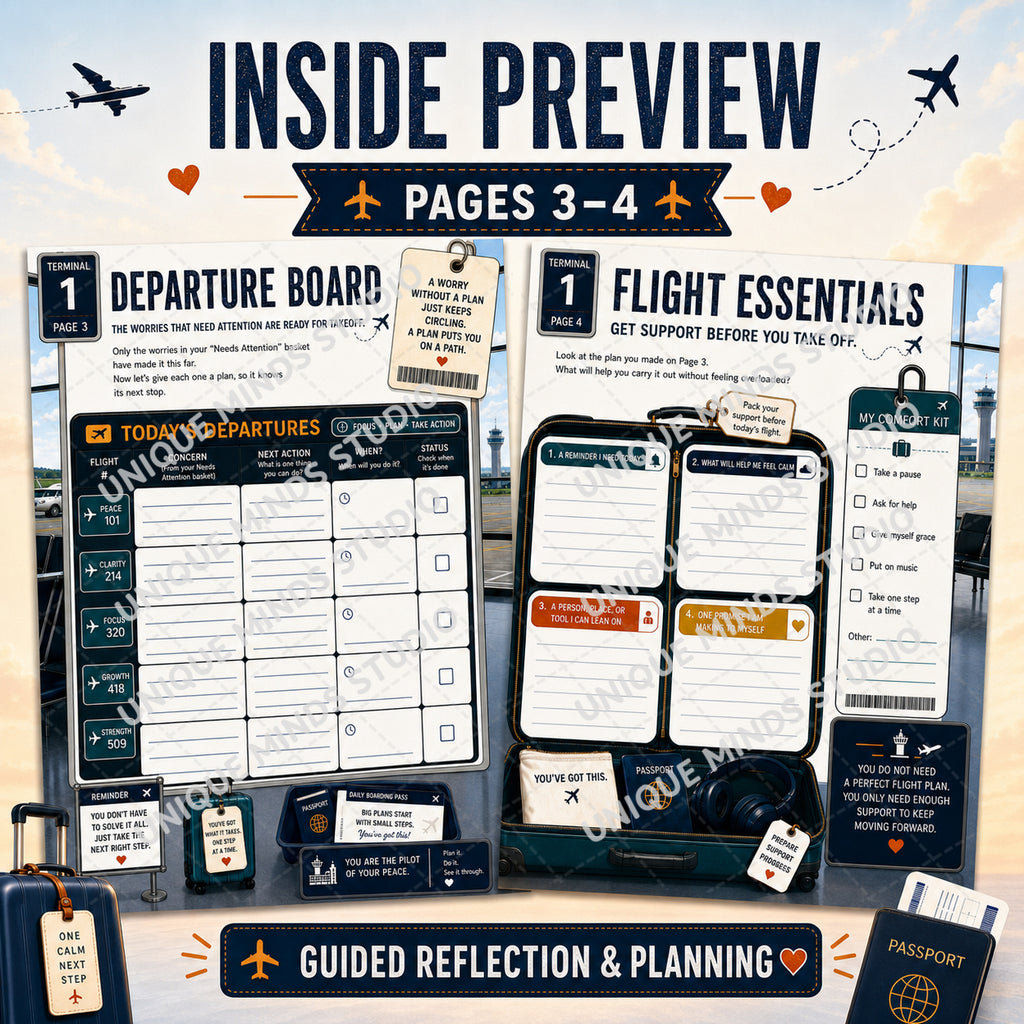 Clear for Takeoff: A Guided Worry Reset Printable Workbook