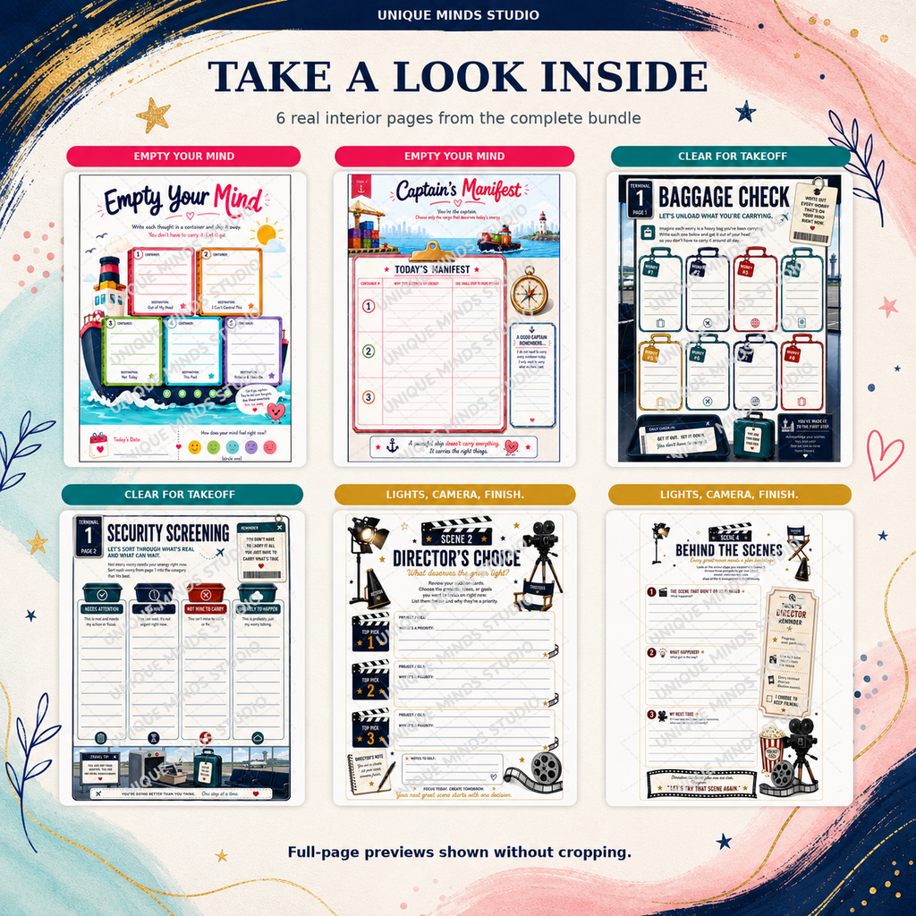 Clear Your Mind & Move Forward Bundle | 3 Guided Printable Workbooks