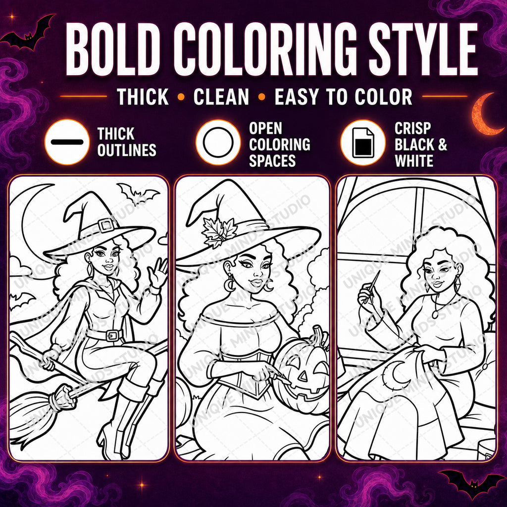 Haunted & Unbothered — 10 Printable Halloween Coloring Pages