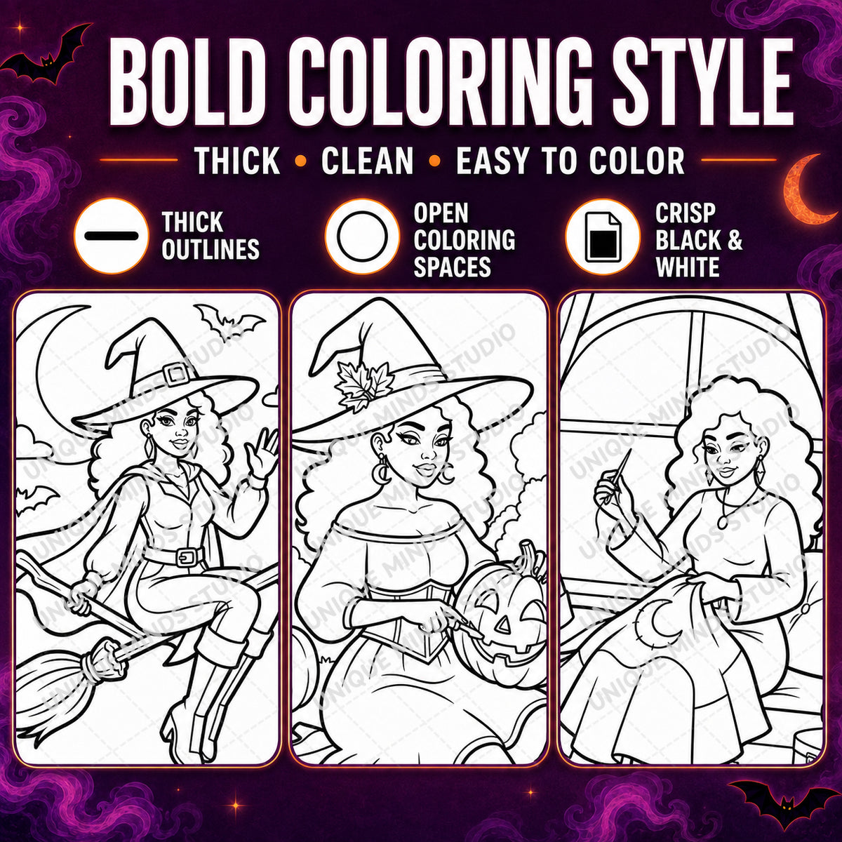 Haunted & Unbothered — 10 Printable Halloween Coloring Pages