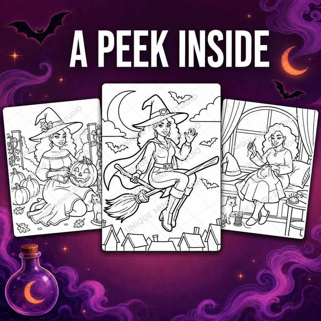 Haunted & Unbothered — 10 Printable Halloween Coloring Pages