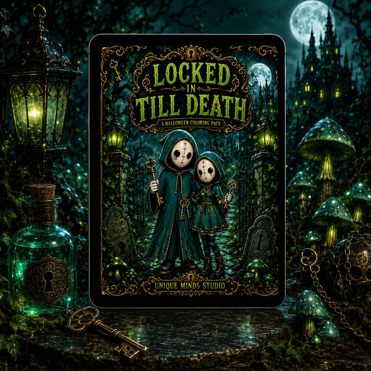 Locked In Till Death — A Halloween Coloring Pack | 10 Printable Pages