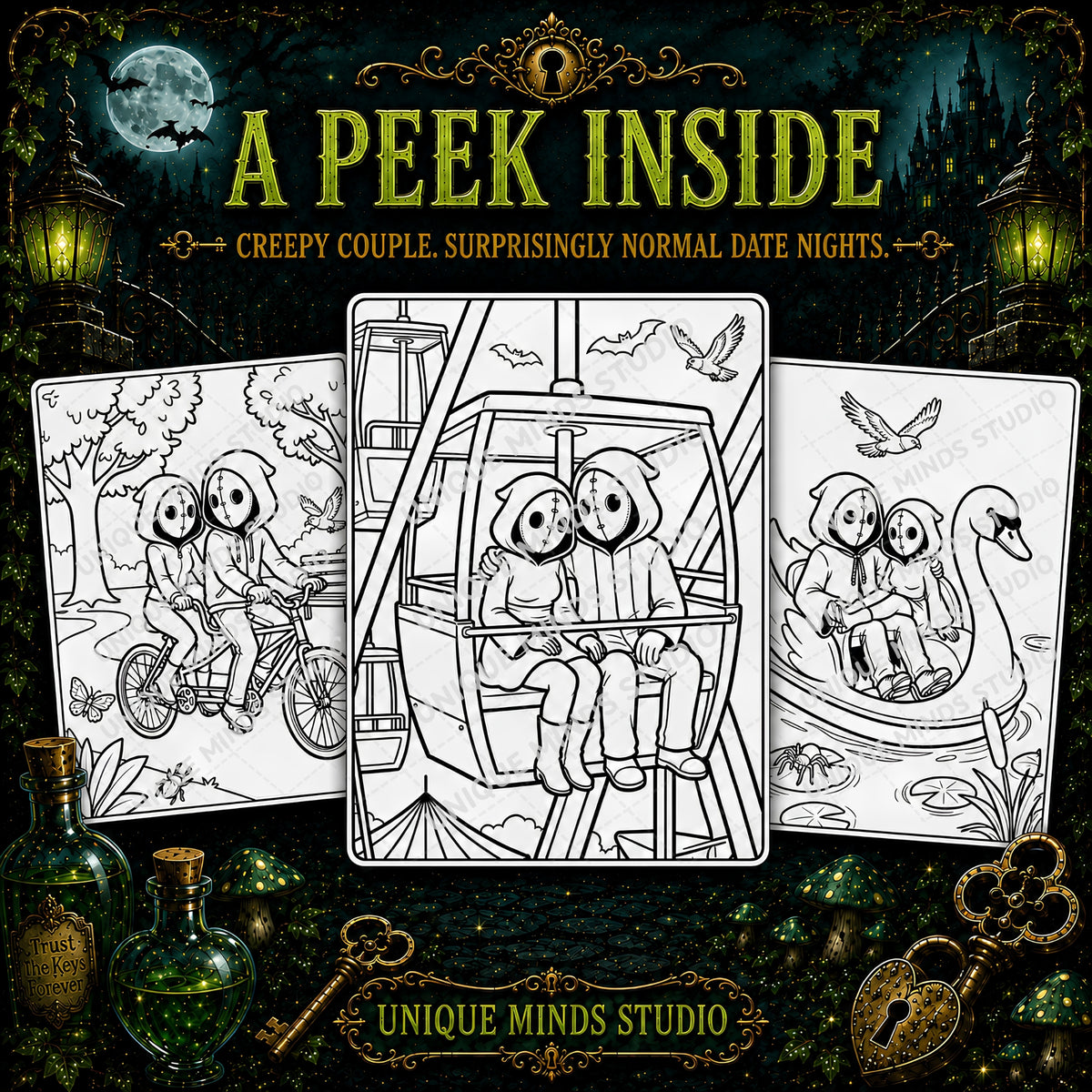 Locked In Till Death — A Halloween Coloring Pack | 10 Printable Pages