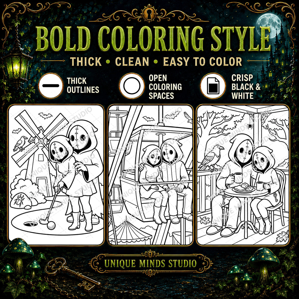 Locked In Till Death — A Halloween Coloring Pack | 10 Printable Pages