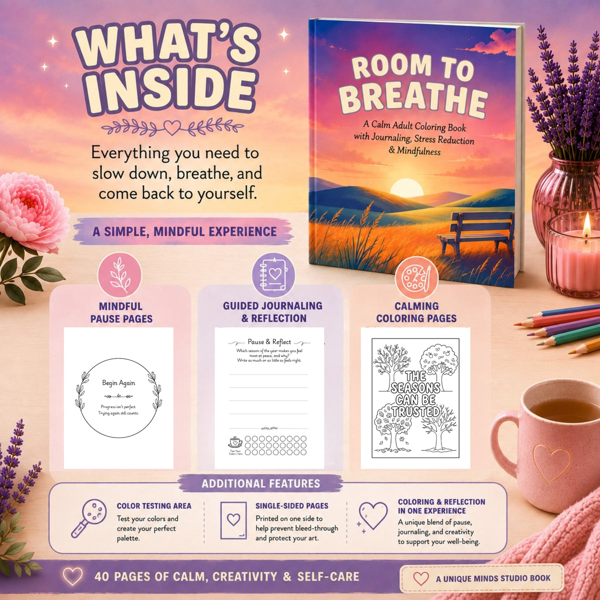 Room to Breathe — A Calm Adult Coloring Book for Stress Relief & Mindfulness